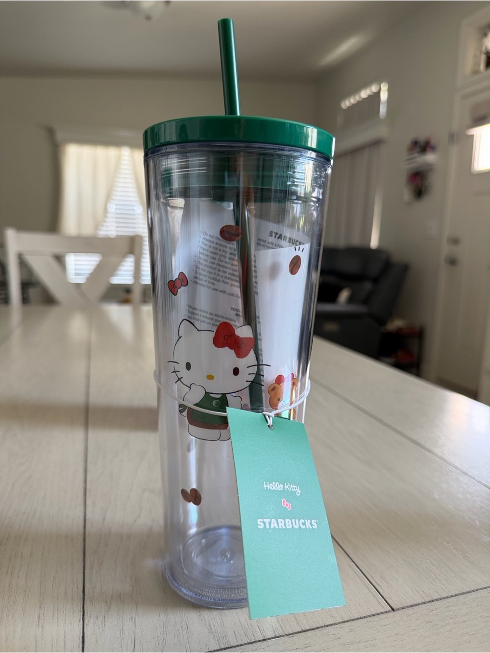 Starbucks x Hello Kitty 24oz Tumbler Green Straw NWT